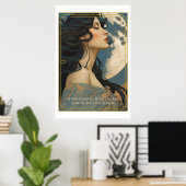 Affiche inspirée de l'IA générée par la femme et l (Bureau à domicile)