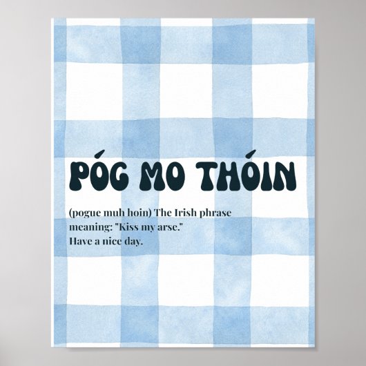 Affiche inspirée d'Irlande Póg mo thóin à la maiso (Devant)