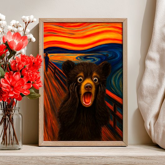 Affiche inspirée du cri drôle d'un ours noir