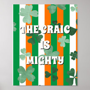 Affiche inspirée du drapeau irlandais, The craic i