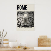 Affiche Intérieur Panthéon, Dôme de Rome, Noir & B (Cuisine)