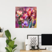 Affiche Iris Colorés (Bureau à domicile)