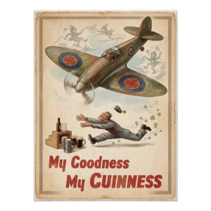 Affiche Irlandaise Vintage Aviation de la WWII - M