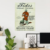 Affiche italienne de Cognac 1905 (Bureau à domicile)