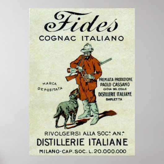 Affiche italienne de Cognac 1905 (Devant)