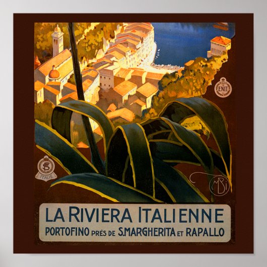 Affiche italienne Riviera Europe Italy Travel (Devant)