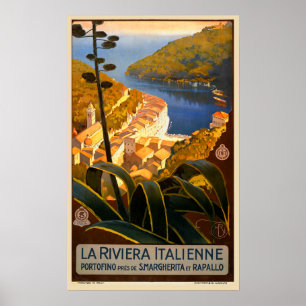 Affiche italienne Riviera Europe Italy Travel
