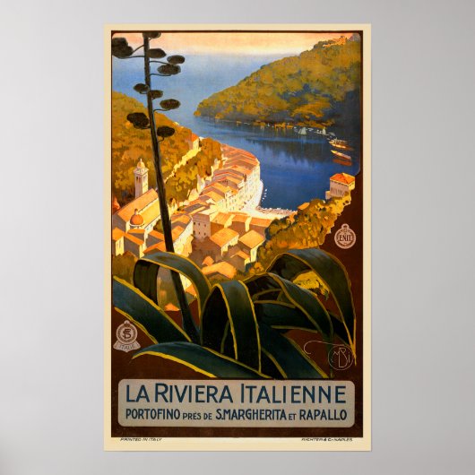 Affiche italienne Riviera Europe Italy Travel (Devant)