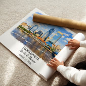 Affiche Jacksonville Floride, Aquarelle, Sur mesur