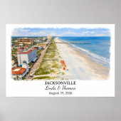 Affiche Jacksonville Floride, Aquarelle, Sur mesur (Devant)