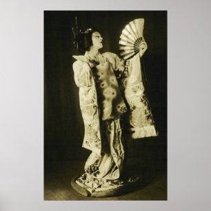 affiche japonaise de geisha