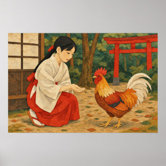 Affiche japonaise de style Chigiri-e représentant