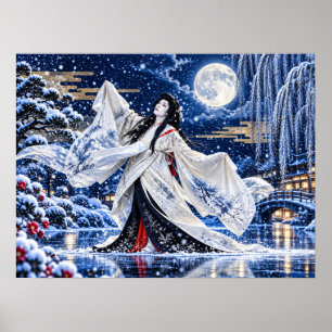 Affiche japonaise Onnagata Snow Moon