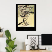 Affiche japonaise vintage d'oiseaux (Bureau à domicile)