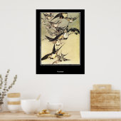 Affiche japonaise vintage d'oiseaux (Cuisine)