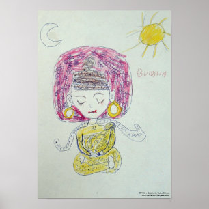 Affiche jaune de Bouddha