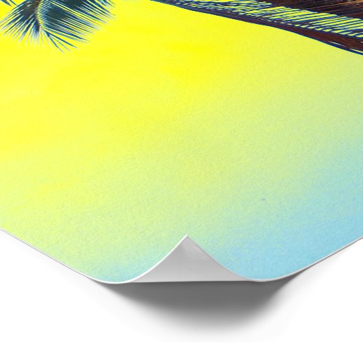 Affiche jaune de palme hawaïenne (Coin)