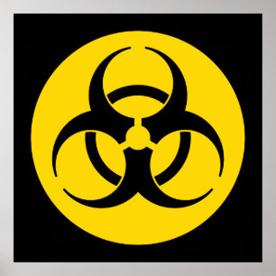 Affiche jaune de symbole de Biohazard