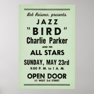 Affiche jazz Charlie Parker - Open Door - 1954 2