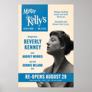 Affiche jazz de Beverly Kenney - Mister Kelly's