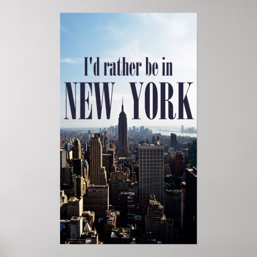 Affiche "Je préférerais être à New York" (Devant)