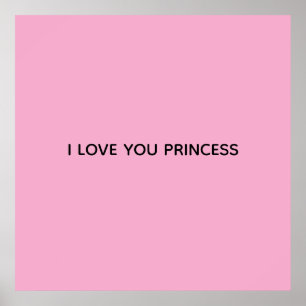 AFFICHE JE T'AIME PRINCESSE POUR BUREAU ENTREPRISE