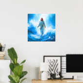 Affiche Jésus dans l'océan (Bureau à domicile)