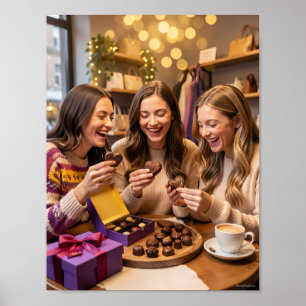 Affiche Joie du chocolat belge à la lumière des bo