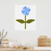 Affiche jolie fleur de marguerite bleue (Cuisine)