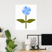 Affiche jolie fleur de marguerite bleue (Bureau à domicile)