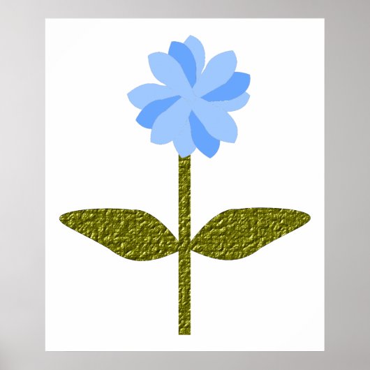 Affiche jolie fleur de marguerite bleue (Devant)
