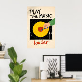 Affiche Jouez La Musique Plus Fort, Mur De Disque (Bureau à domicile)