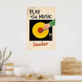 Affiche Jouez La Musique Plus Fort, Mur De Disque (Cuisine)