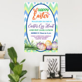 Affiche Joyeuses Pâques, chasse aux œufs et buffet (Bureau à domicile)