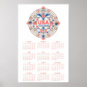 Affiche Joyeux Anniversaire Calendrier USA 250 (Devant)