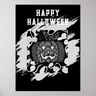 Affiche Joyeux Halloween avec motif de citrouille