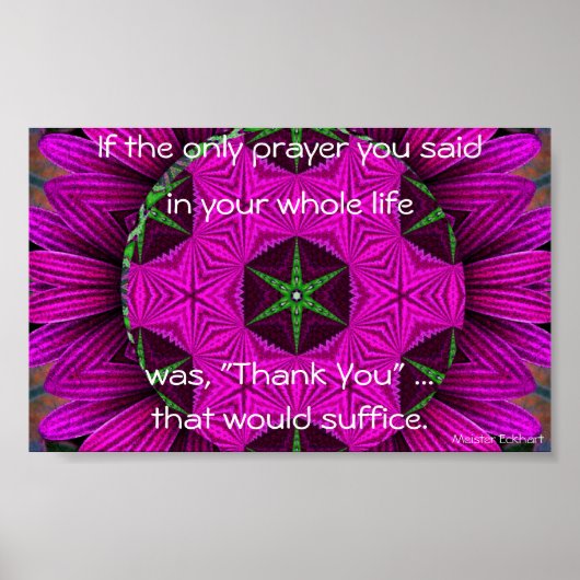 Affiche Kaleidoscopique Mandala "Merci" (Devant)