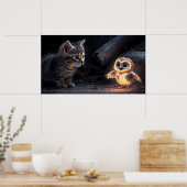 Affiche Kitten & Owl – Art de la forêt fantaisiste (Cuisine)