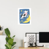 Affiche La Vache a sauté par-dessus la Lune (Bureau à domicile)