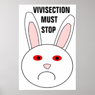 Affiche « La vivisection doit cesser »