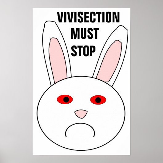 Affiche « La vivisection doit cesser » (Devant)