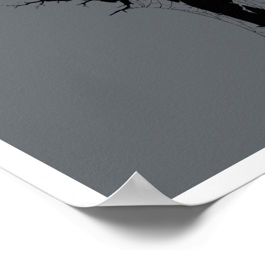 Affiche Landscape moon, tree & eagle wall art (Coin)