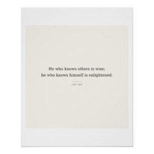 Affiche Lao Tzu : Connaissance de soi éclairée