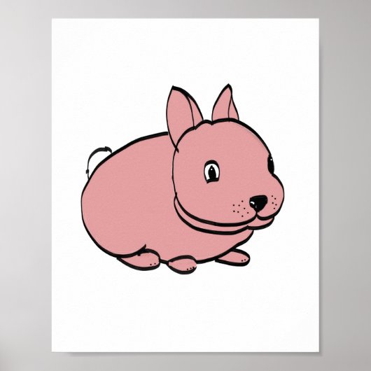 Affiche Lapin Rose (Devant)