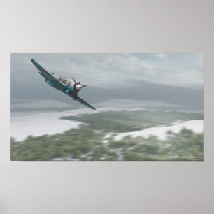 Affiche Lavochkin La-5 d'art d'aviation