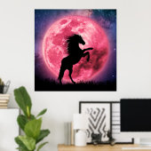 Affiche Le cheval et la lune rose (Bureau à domicile)