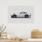 Affiche légendaire classique White 240z Fairlady B (Cuisine)