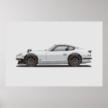 Affiche Legendary Classic White 240z Fairlady Bug