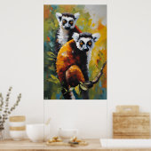 Affiche | Lemur | Style de peinture à l'huile (Cuisine)