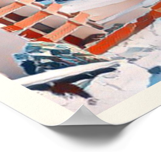 Affiche Les Gets Station de ski (Coin)